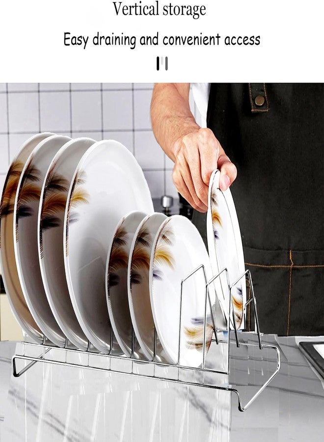 GRIDKITCHEN Plate Rack/Dish Stand/Utensil Rack/Lid Holder for Kitchen Shelves - 5 Section (Metal,Pack of 2) - Image 4