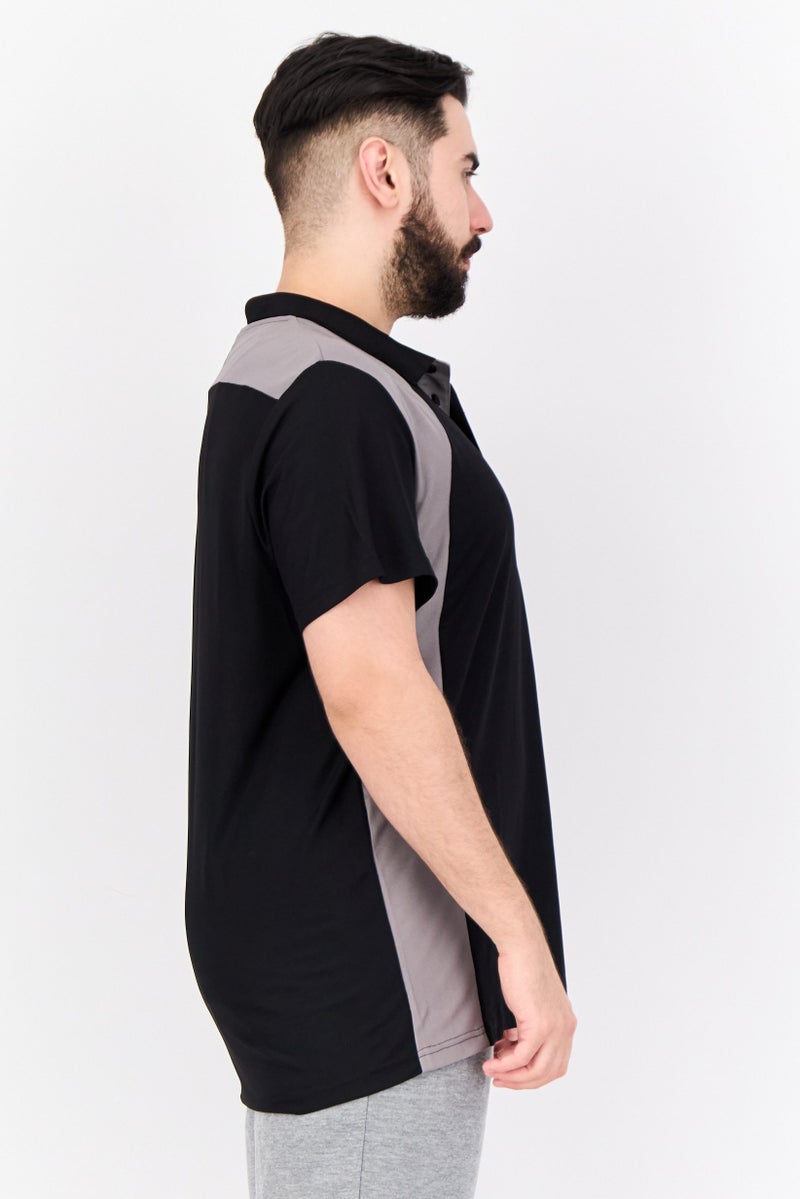 PUMA تي شيرت بولو رياضي للرجال بأكمام قصيرة، خارجي، أسود - Image 2