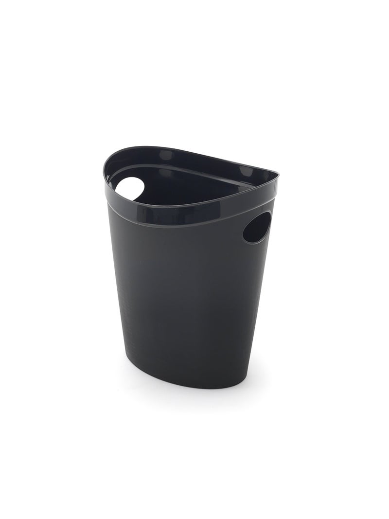 Addis Plastic Waste Paper Bathroom Bedroom Office Trash Bin Black 12 ltr