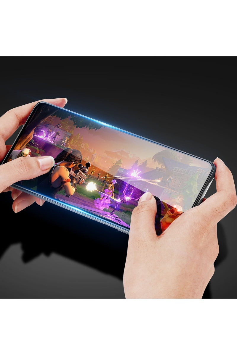 دوكس دوتشيز واقي شاشة من الزجاج المقوى، متوافق مع هاتف Honor 200 Lite، واقي شاشة شفاف بحافة سوداء وتغطية كاملة (غراء كامل وحافة سوداء شفافة) - Image 3