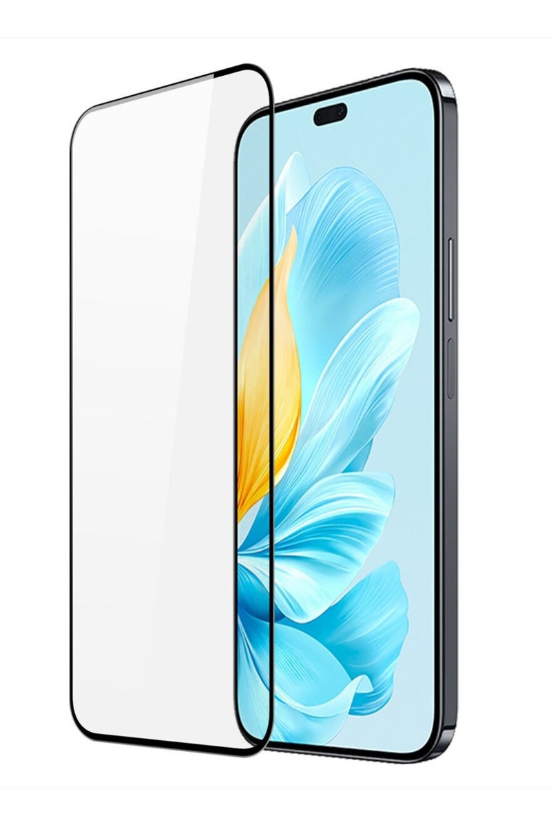 دوكس دوتشيز واقي شاشة من الزجاج المقوى، متوافق مع هاتف Honor 200 Lite، واقي شاشة شفاف بحافة سوداء وتغطية كاملة (غراء كامل وحافة سوداء شفافة) - Image 1