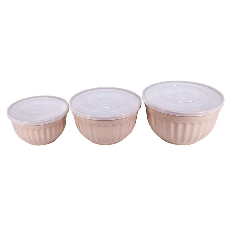 GOLKIPAR(LABEL) Salad Bowl 3 pcs Round Multipurpose Storage Salad Bowls Set with airtight lid for Microwave and Freezer Safe Container Mixing Bowl for Home Kitchen Home Kitchen - 3 pcs - Image 2