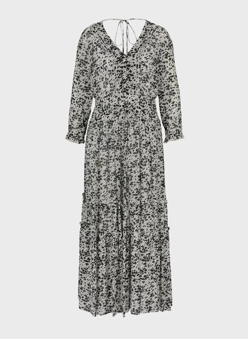 BOSS Floral Chiffon Midi Dress