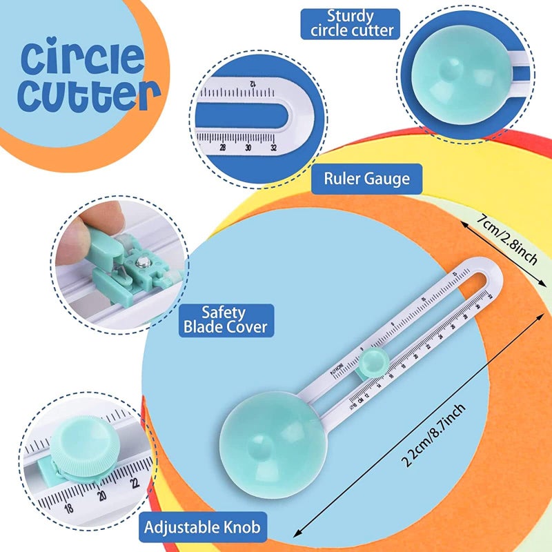 HKKYO Craft Circle Cutter, Compass Circle Cutter for Paper Circular Cutting Tool for Cardstocks - Image 5