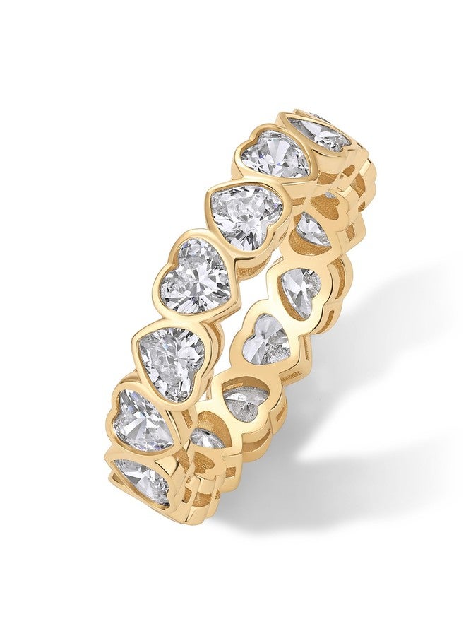 PAVOI 14K Yellow Gold Plated Heart Ring for Women, Yellow Gold - Image 1