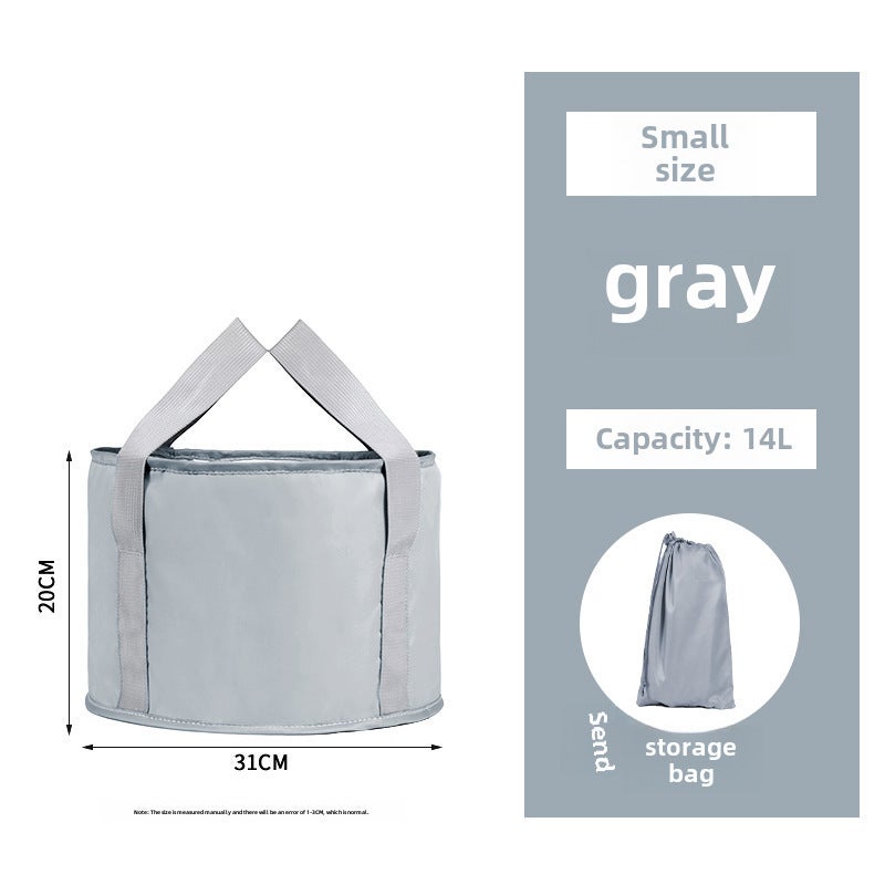 Foldable Foot Bath: Gray Small Size With Durable Aluminum & Pearl Cotton - 5-Layer Insulation Multi-Functional Storage Tool for Travelers & Home Use - Image 1