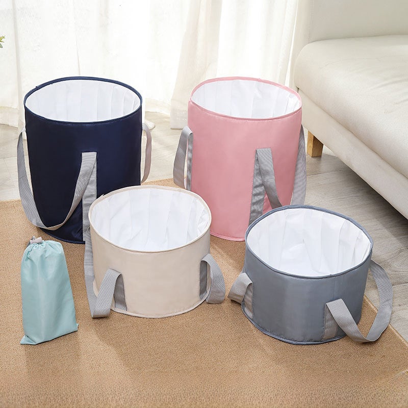 Foldable Foot Bath: Gray Small Size With Durable Aluminum & Pearl Cotton - 5-Layer Insulation Multi-Functional Storage Tool for Travelers & Home Use - Image 2