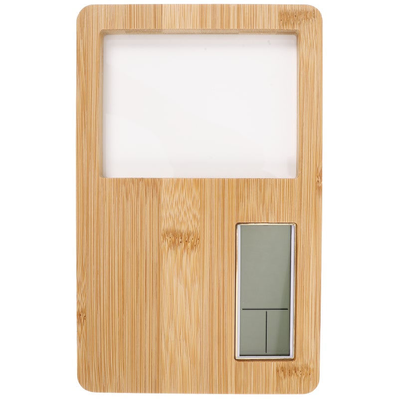 Clock With Mini Picture Frame Desktop Wood Clock With Display Screen Multi-use Clear Display Clock Beside Table Alarm Clock - Image 5