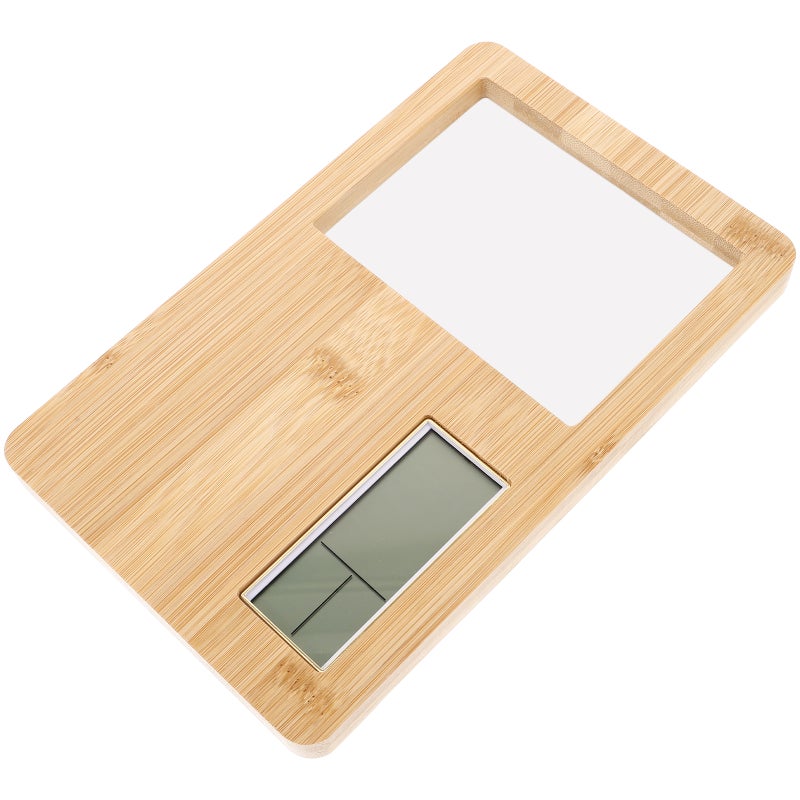 Clock With Mini Picture Frame Desktop Wood Clock With Display Screen Multi-use Clear Display Clock Beside Table Alarm Clock - Image 1