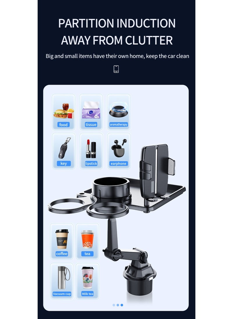 Soofam 2-in-1 Cup Holder Cell Phone Holder for Your Car Bottle Friendly Cup Cell Phone Holder Mount for Car Height Adjustable Sturdy Fit 4-7 inches Phones - Image 5