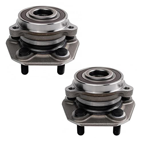 TRQ 2 Piece Front Wheel Bearing & Hub Assembly Set Compatible with 2018-2019 Tesla 3 2020 Y - Image 1