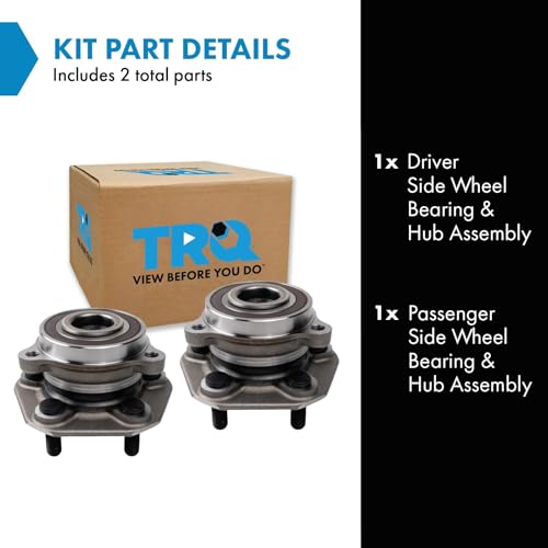 TRQ 2 Piece Front Wheel Bearing & Hub Assembly Set Compatible with 2018-2019 Tesla 3 2020 Y - Image 2