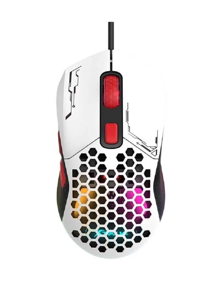 XTRIKE ME - GM316W RGB Gaming Mouse - Optical Sensor 7,200 DPI - Detachable Top Covers - Lightweight Only 67G (White) - Image 1