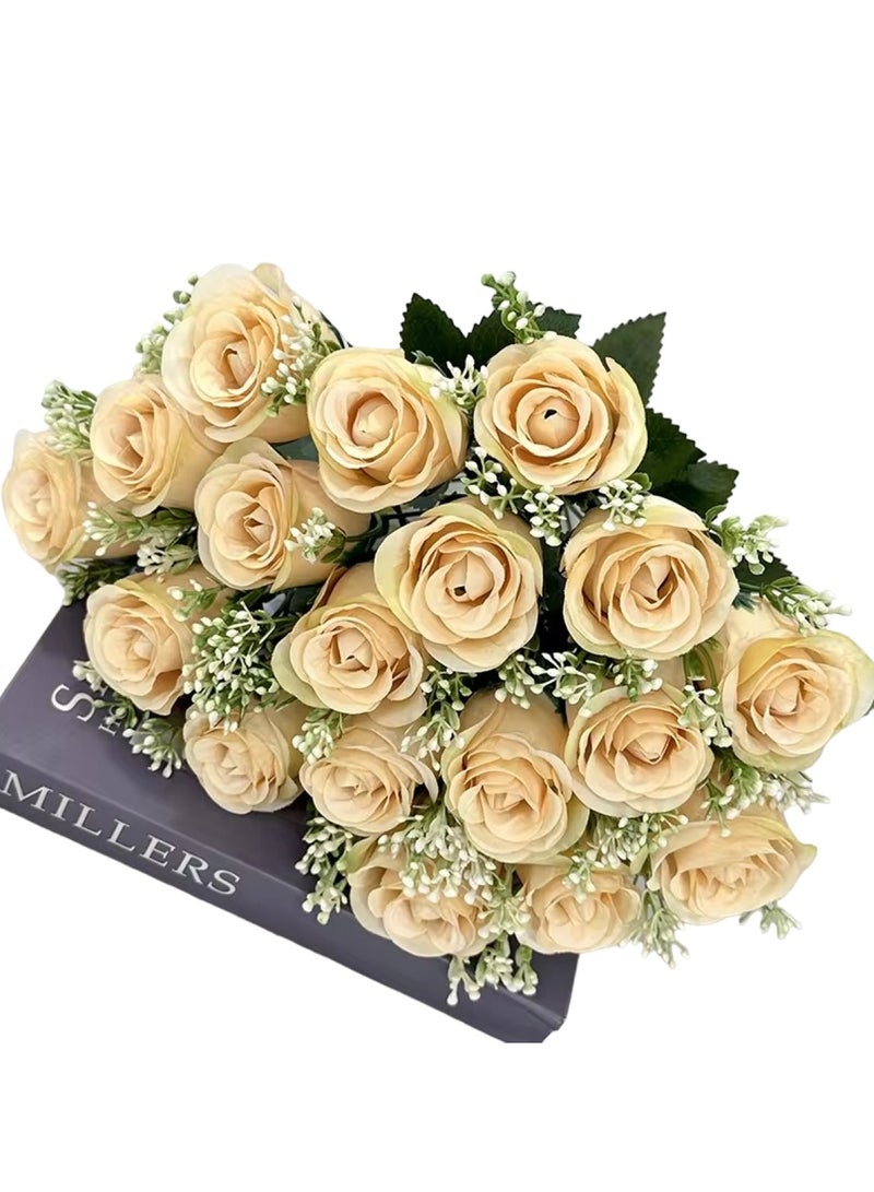 Huitich Artificial Flower Decor for Home, Parties, and Weddings Beige  - Image 1