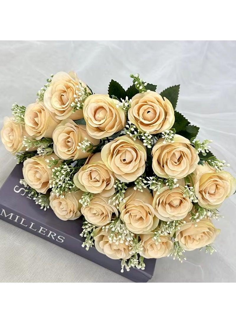 Huitich Artificial Flower Decor for Home, Parties, and Weddings Beige  - Image 5