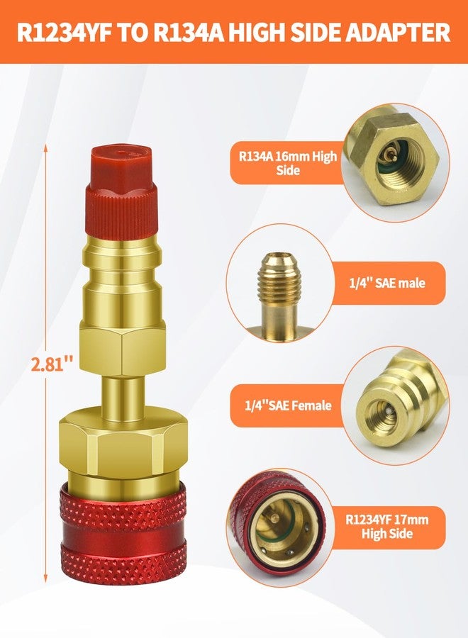 OXDFK R1234YF Adapter, R1234YF to R134A Quick Coupler, 1234yf to 134a Quick Coupler, High Low Side Connector Conversion Kit AC Charging for R1234yf Refrigerant Air Conditioning System Hose Fitting - Image 2
