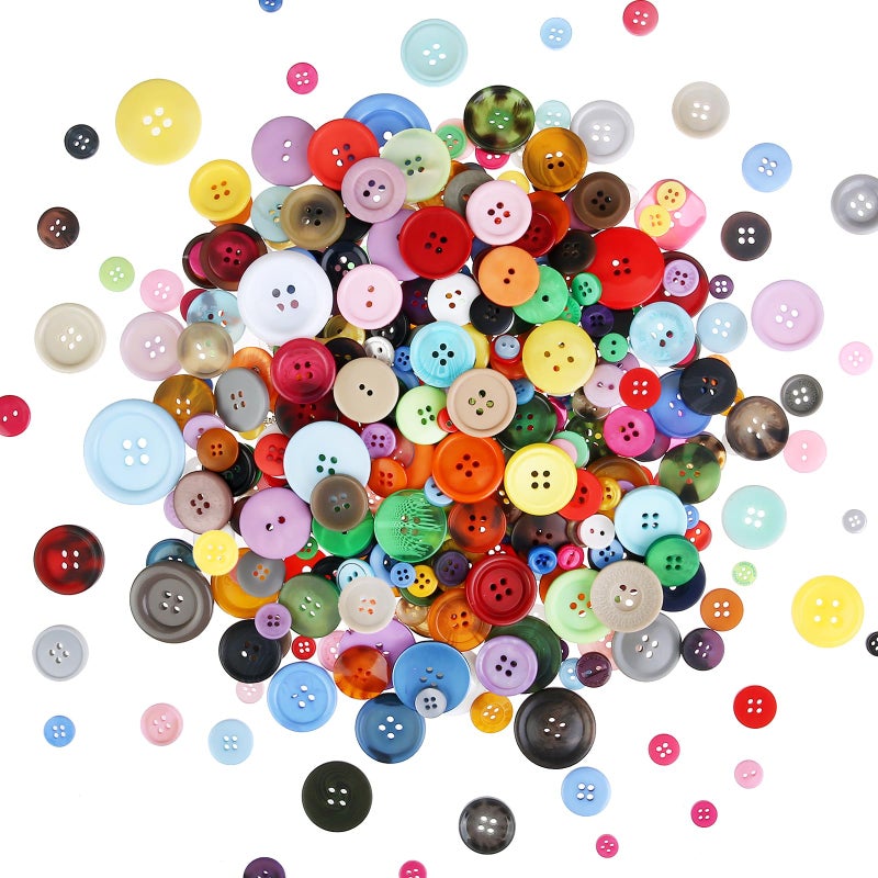 Greentime Buttons for Craft250300Pcs Mixed Colors Round 2 and 4 Holes Resin Buttons for HandPainted Sewing DIY Crafts Easter Egg Fillers Decorative