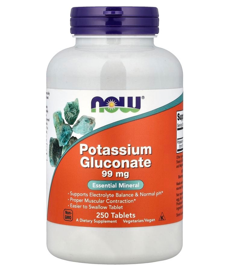 now Potassium Gluconate 99 mg 250 Tablets