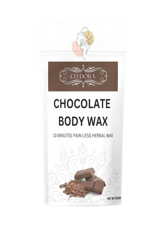 CLYDORA Chocolate Body Wax - 10 Minutes Painless Herbal Wax for Smooth & Soft Skin | Natural Hair Removal Wax for Women & Men | Enriched with Cocoa Extracts | 100g Pack - Image 1