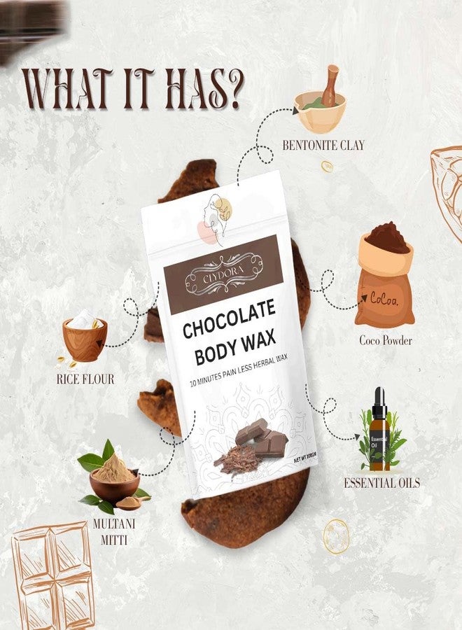 CLYDORA Chocolate Body Wax - 10 Minutes Painless Herbal Wax for Smooth & Soft Skin | Natural Hair Removal Wax for Women & Men | Enriched with Cocoa Extracts | 100g Pack - Image 3