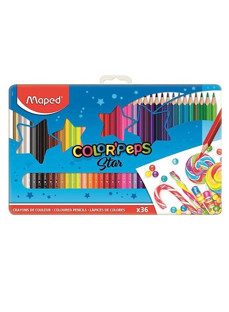 Maped 36-Piece Colour Pencils In Metal Box Multicolour - Image 2