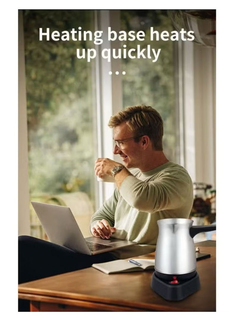 Denx Turkish coffee pot with handle stainless steel electric coffee maker hot water kettle 500ml dx2086 - Image 3