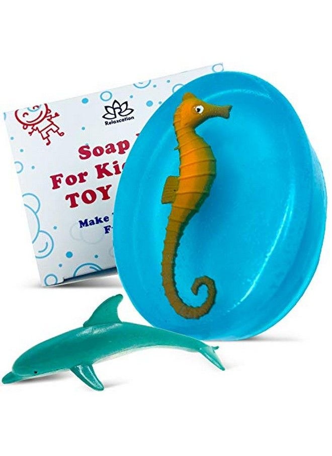 Relaxcation Soap Bar For Kids With Toy Sea Animals Inside Sweet "Sea Shark" Scent And Blue Color Of A Bar Gift For Boys And Girls For Hand Face And Body Wash Handmade In Usa  - Image 2