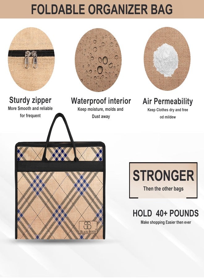 BLACKBOXES Unisex Printed Jute Market Tote Handles Reusable Grocery Bag - Image 5
