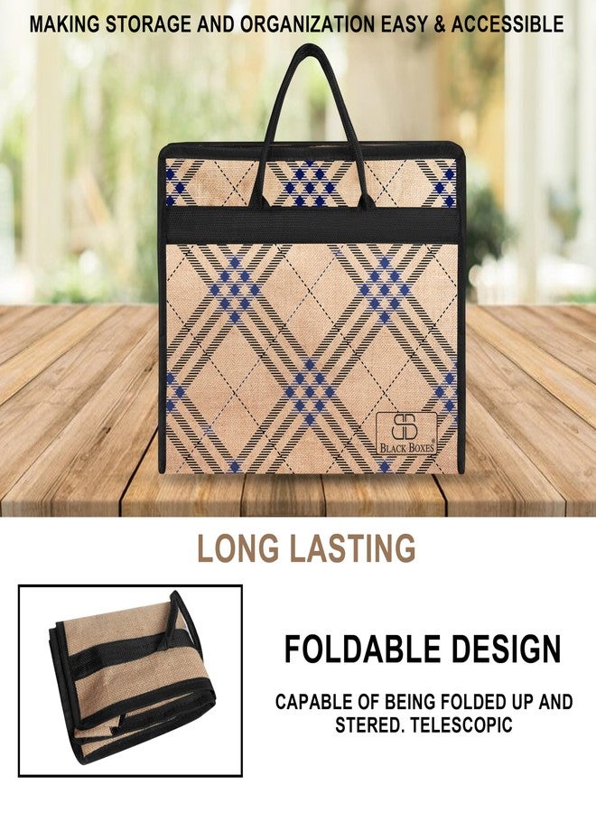 BLACKBOXES Unisex Printed Jute Market Tote Handles Reusable Grocery Bag - Image 3