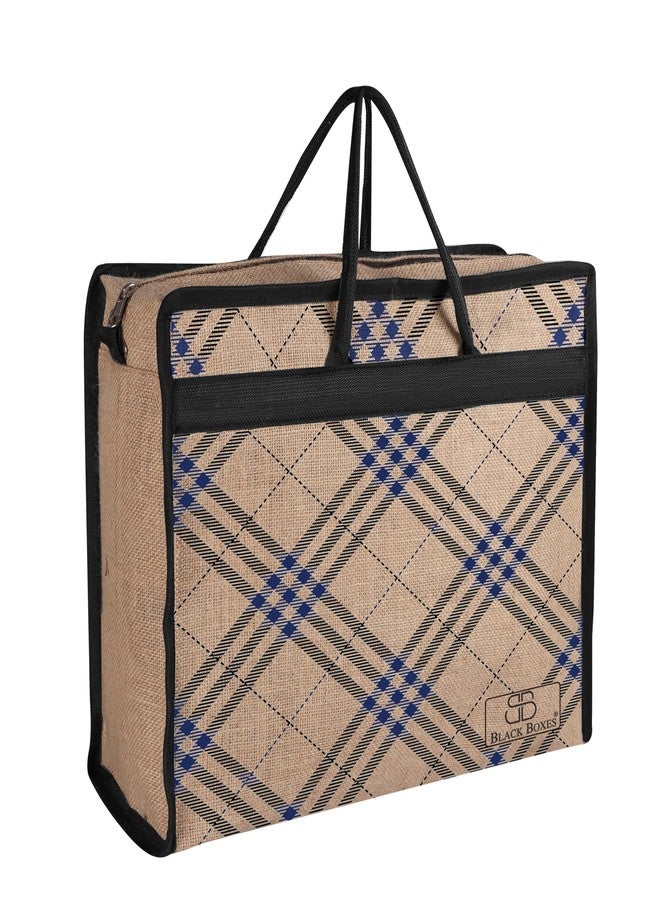 BLACKBOXES Unisex Printed Jute Market Tote Handles Reusable Grocery Bag - Image 1