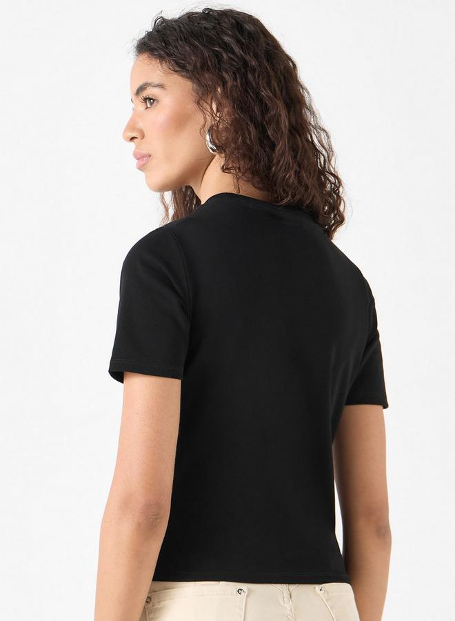 SP Characters Printed T-shirt with Crew Neck and Short Sleeves - Image 3