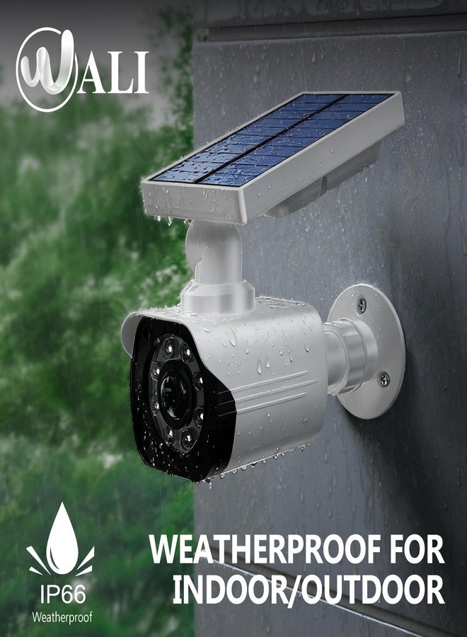 WALI Solar Fake Camera,Dummy Security Camera with Motion Sensor Light, Simulated Surveillance Security CCTV Dome Camera Indoor Outdoor (TCW2-SOL), 2 Packs, White - Image 5