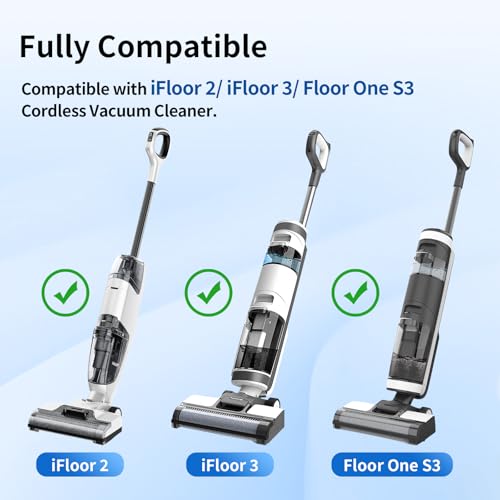 keluke Roller Brush Replacement Compatible with Tineco iFloor 3,Floor One S3, iFloor 2 Cordless Vacuum Cleaner, Replacement Parts Include 2 Brush Rollers - Image 2