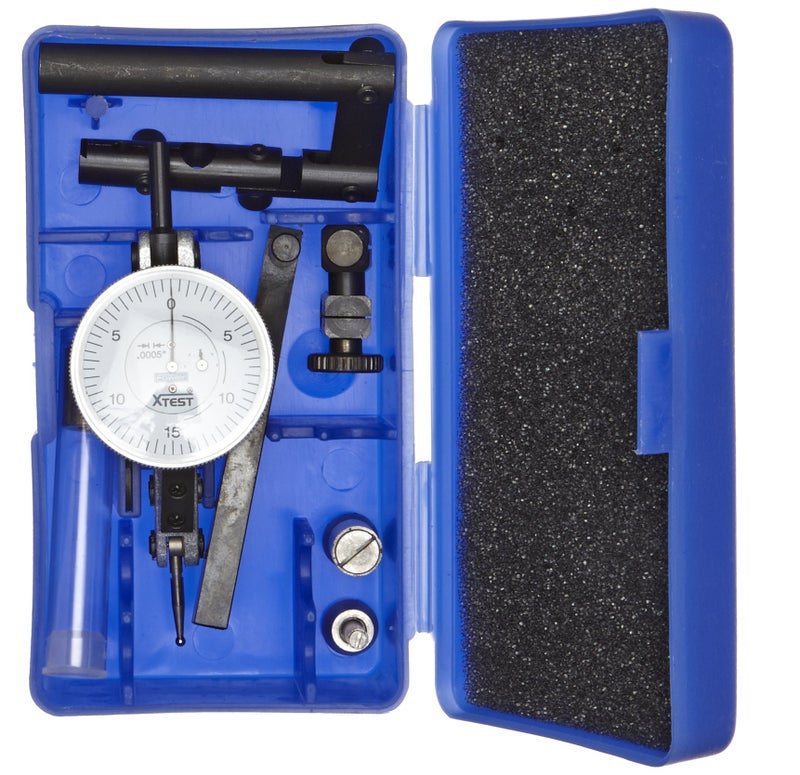 Fowler 52-562-100 Horizontal White Dial X-Test Indicator and Accessory Combo Kit, 0.0005" Graduation Interval, 1.5" Diameter - Image 3