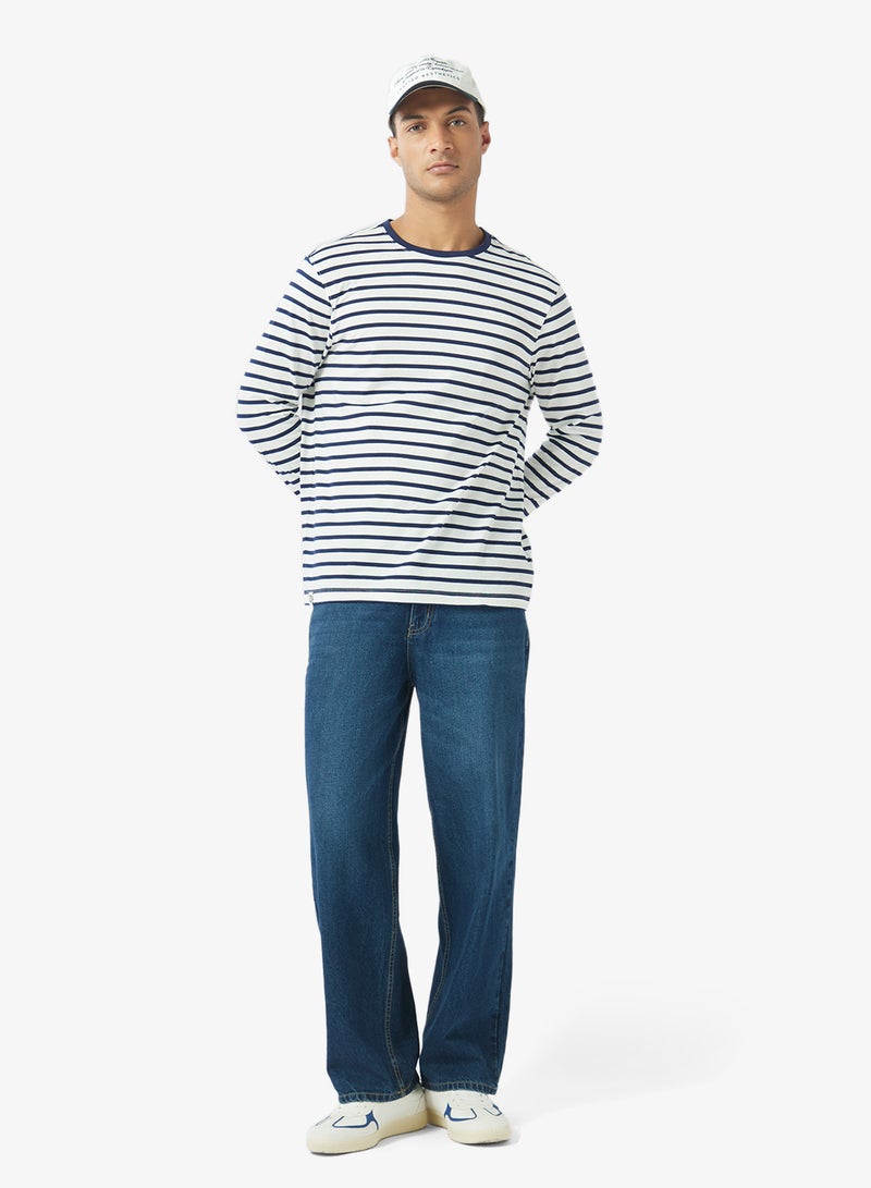 Ben Sherman Striped Crew Neck Long Sleeve Shirt - Image 4