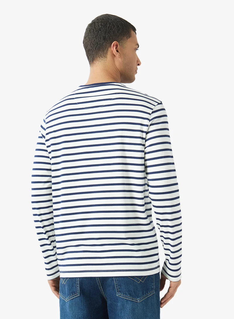 Ben Sherman Striped Crew Neck Long Sleeve Shirt