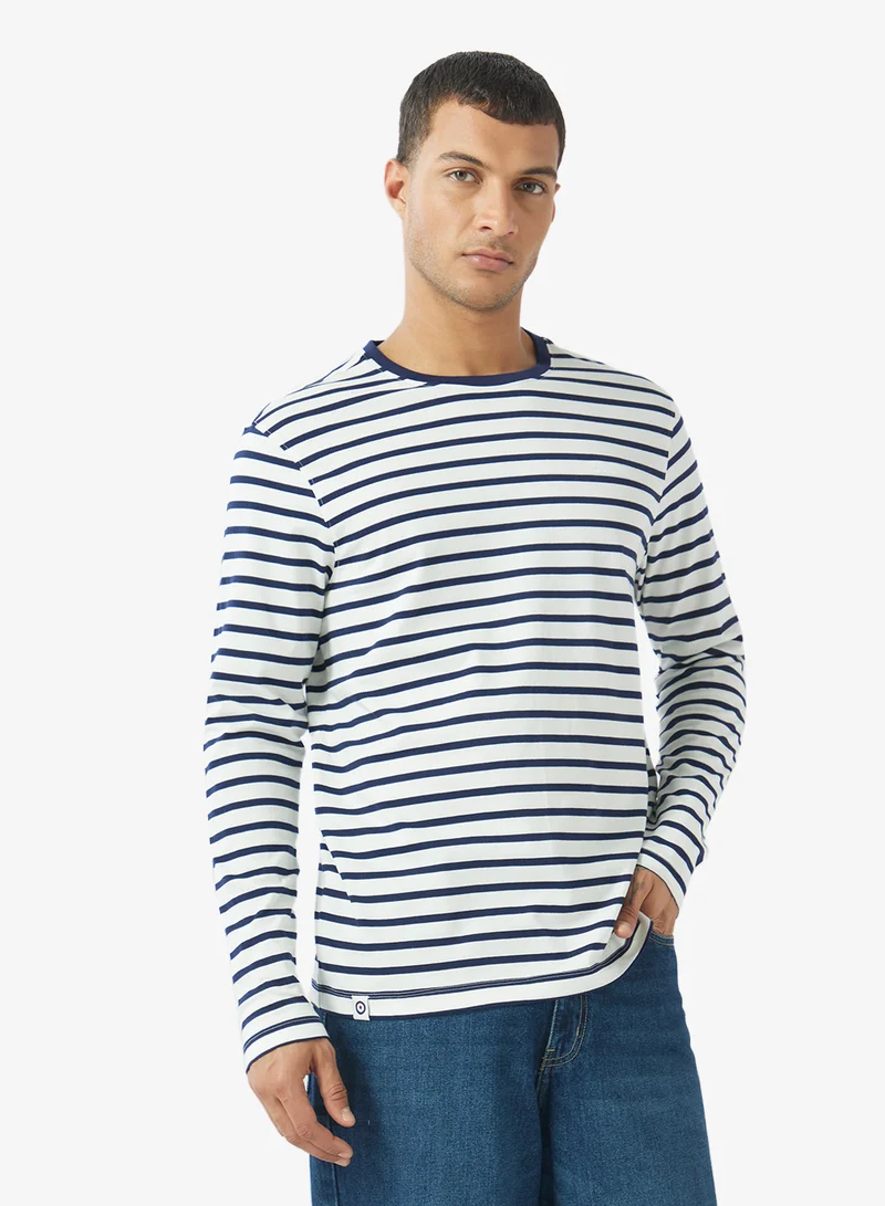 Ben Sherman Striped Crew Neck Long Sleeve Shirt