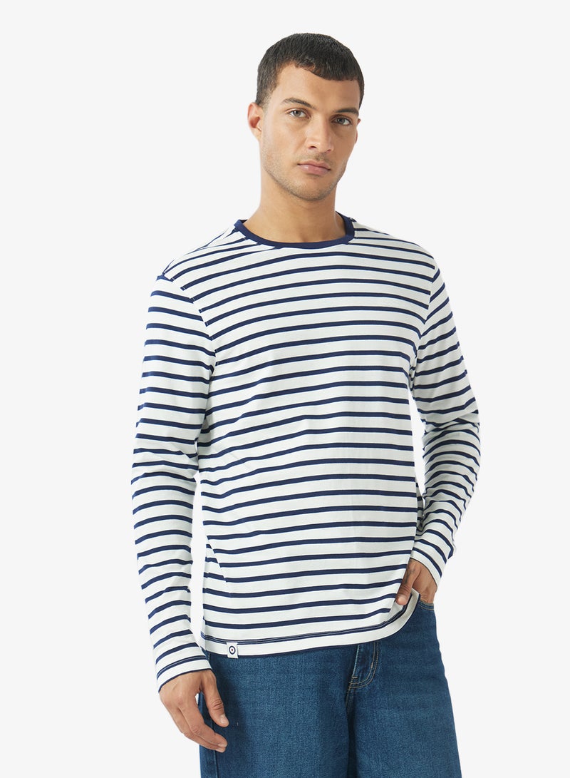 Ben Sherman Striped Crew Neck Long Sleeve Shirt - Image 1
