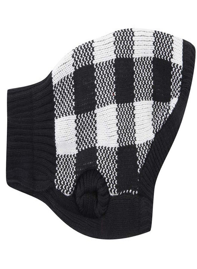 AL A&L White Black Plaid Knitted Turtleneck Pet Sweater Dog Winter Clothes for Medium Dogs,Large (L) 16" Back Length - Image 2