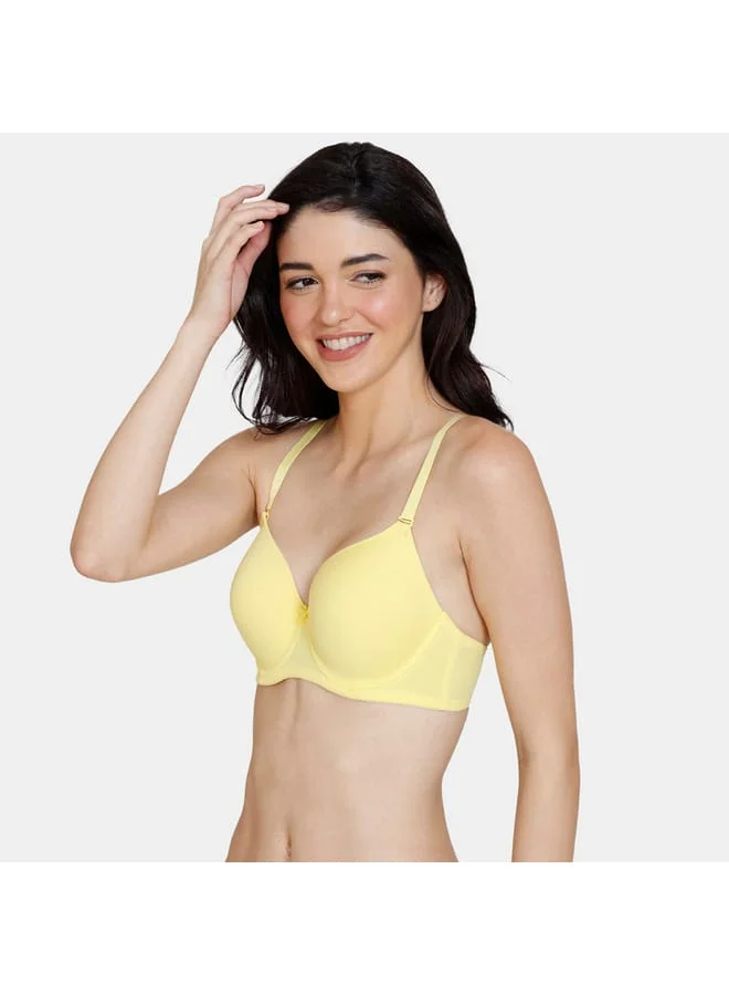 zivame Zivame Solid Padded Wired Bra with Hook and Eye Closure