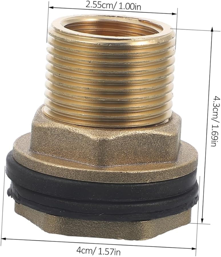 محول خرطوم حديقة نحاسي لغسالة الضغط للمركبات الترفيهية، سهل التركيب مع حلقات العزل - Image 2