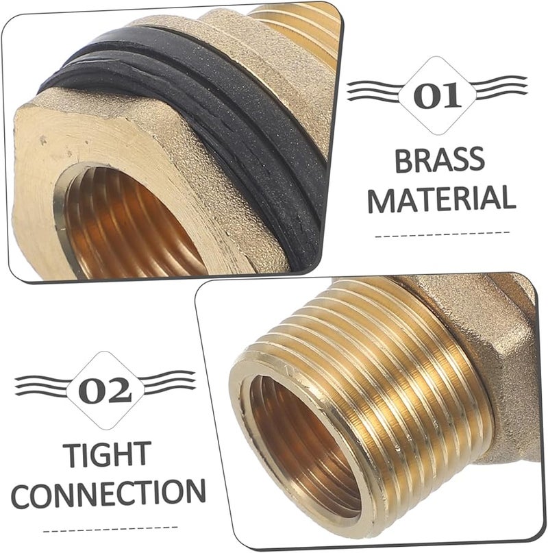 محول خرطوم حديقة نحاسي لغسالة الضغط للمركبات الترفيهية، سهل التركيب مع حلقات العزل - Image 3
