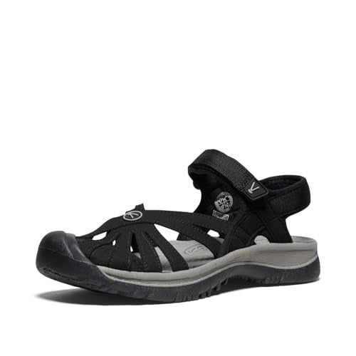 KEEN Womens Rose Sandal Water Shoe BlackNeutral Gray 5 - Image 1
