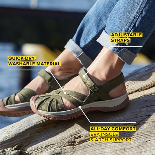 KEEN Womens Rose Sandal Water Shoe BlackNeutral Gray 5 - Image 3