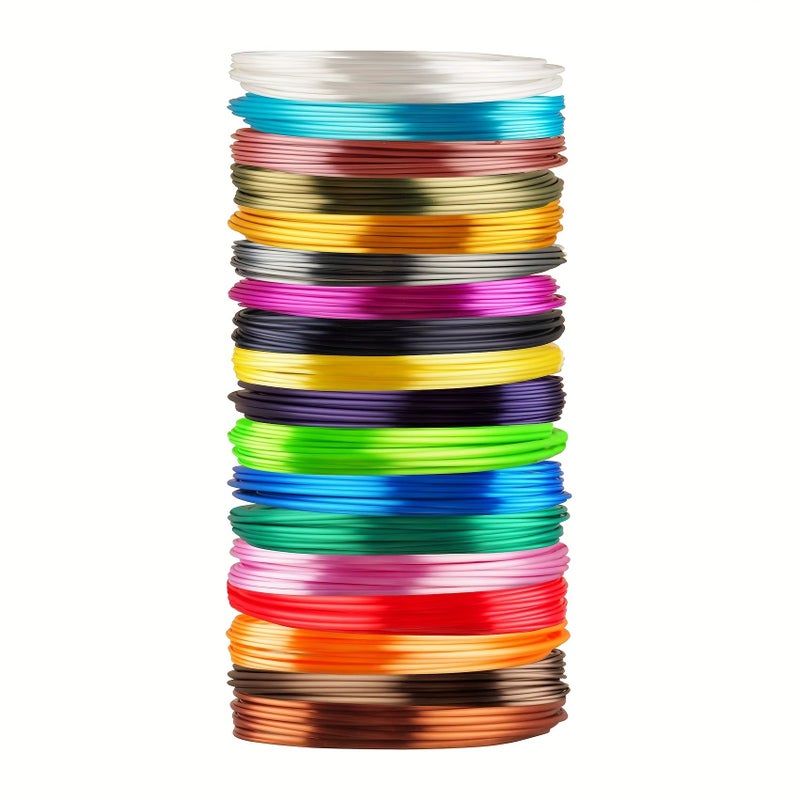 18 Random Silk PLA 3D Printer Filament Sample Pack 18 Rolls 196.85 Inch Per Color Total 3543.31 Inch - Image 5