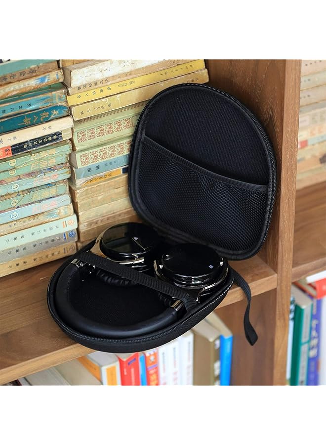 X spring Headset Case Headphone Carrying Case Black Color Hard Shell Headphones Hard Storage Bag With Cable Storage Hard Shell Large Carrying Headphones Case Headset Travel Bag - Image 4