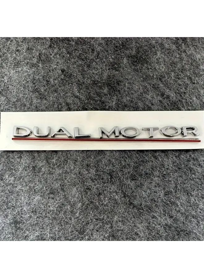 Black ABS Dual Motor Emblem Sticker For Car Trunk Side Panel Badge - Image 5