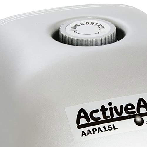 Hydrofarm AAPA15L Active Aqua, 4 Outlets, 6W, 15 L/min Air Pump, Silver,Grey - Image 3