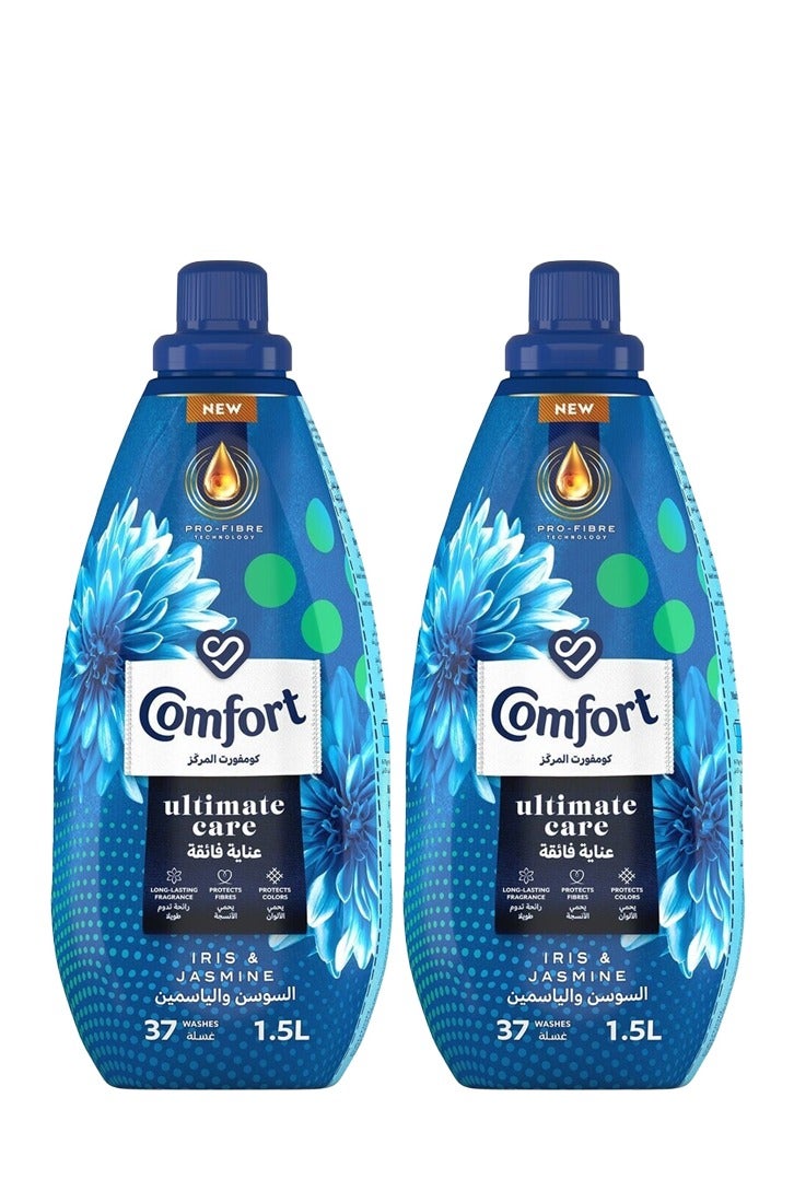 Comfort Concentrated Fabric Softener Iris and Jasmine for long lasting fragrance 2x1.5L - Image 1