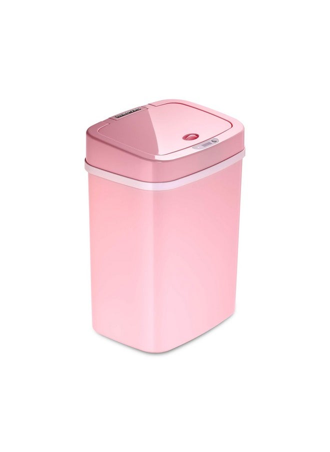 Ninestars Ninestars DZT-12-5PK Bedroom or Bathroom Automatic Touchless Infrared Motion Sensor Trash Can, ABS Plastic (Rectangular, Pink) Trashcan, 3 Gal 1 Count (Pack of 1)  - Image 1